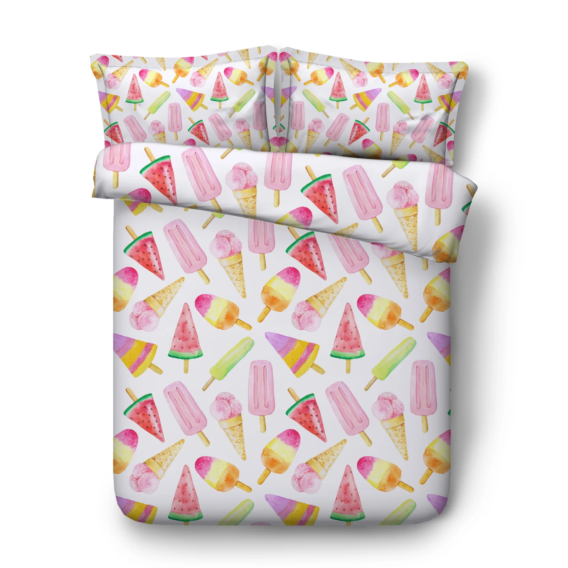kids duvet cover set watermelon ice cream bed linen for children girls