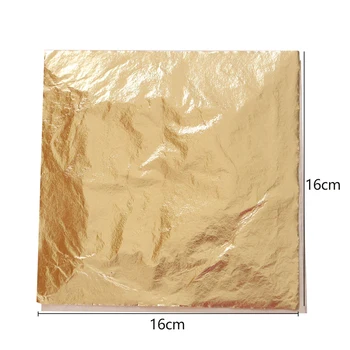 

100pcs 16cm Imitation Gold Leaf Sheets #2.5 Copper Foil,Decoration Wall Furniture Crafts Home Christ
