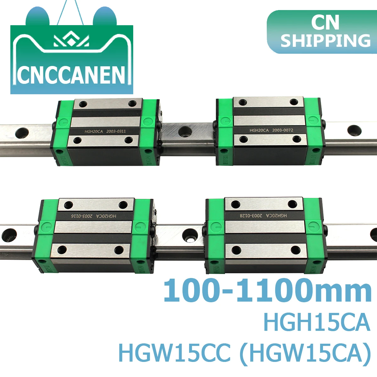 Square Rail Block HGH15CA 15mm Linear Rail Carriage Slider match for HGR15 Guide 