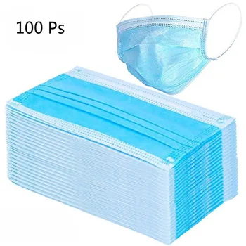 

100pcs Disposable Face Salon Dust Ear Loop Mouth Flu Mask Unisex Outdoor Cycling Face Masks