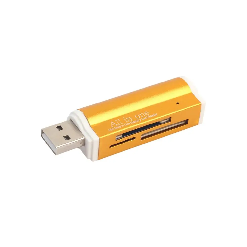4 в 1 мульти USB карта памяти ридер флэш-накопитель высокоскоростной USB 2,0 для TF Micro SD MMC SDHC M2 - Цвет: Gold