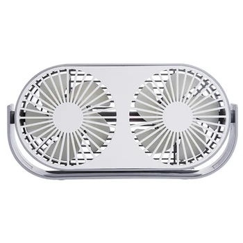 

Mini Fan Cooling USB Charging Double Head Aromatherapy Desktop Silent Car Durable Summer Travel Office Portable 360 Rotation