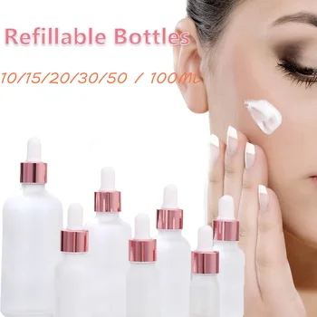 

10-100ML Tubes Frosted Dropper Amber Glass Aromatherapy Liquid for Massage Oil Pipette Refillable Bottles