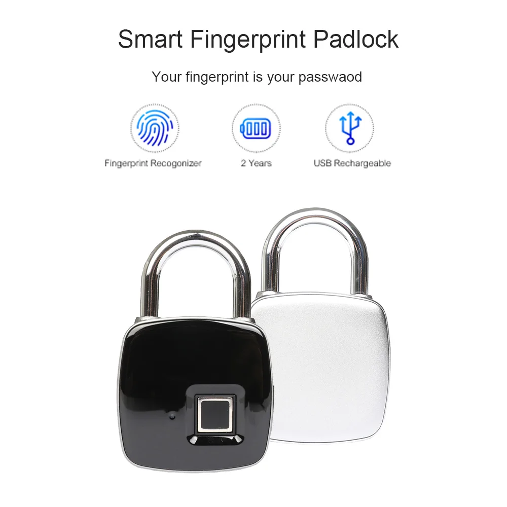 Fipilock Micro USB Перезаряжаемый смарт-замок без ключа с отпечатком пальца водонепроницаемый Противоугонный замок для безопасности дверной чехол для багажа Замок