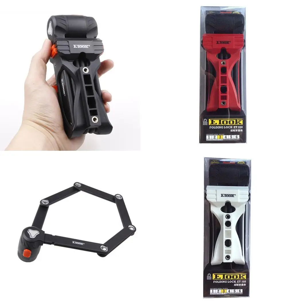 

New Folding Bike Lock Durable With Keys Strong Security Anti-theft Bike Lock Alloy Mount Bracket Mountain Bicycle Road Bicycle