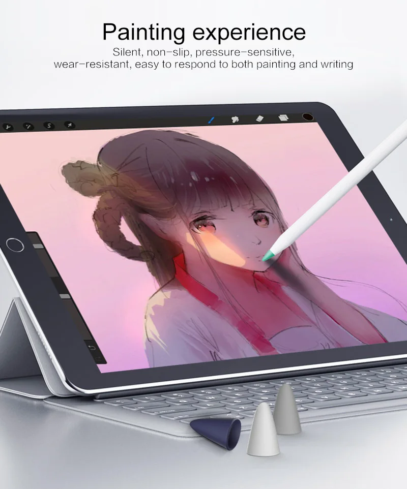 4 шт. силиконовый нескользящий немой Износостойкий чехол для Apple Pencil 1nd и 2nd ПВХ умный карандаш аксессуары-стойкие