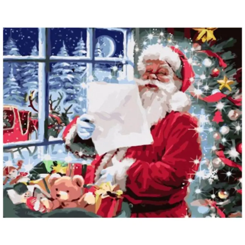 Decorative painting Santa Claus/Snowman/Elk Ornaments Christmas Decorations Paint for Home New Year Noel Decor Navidad