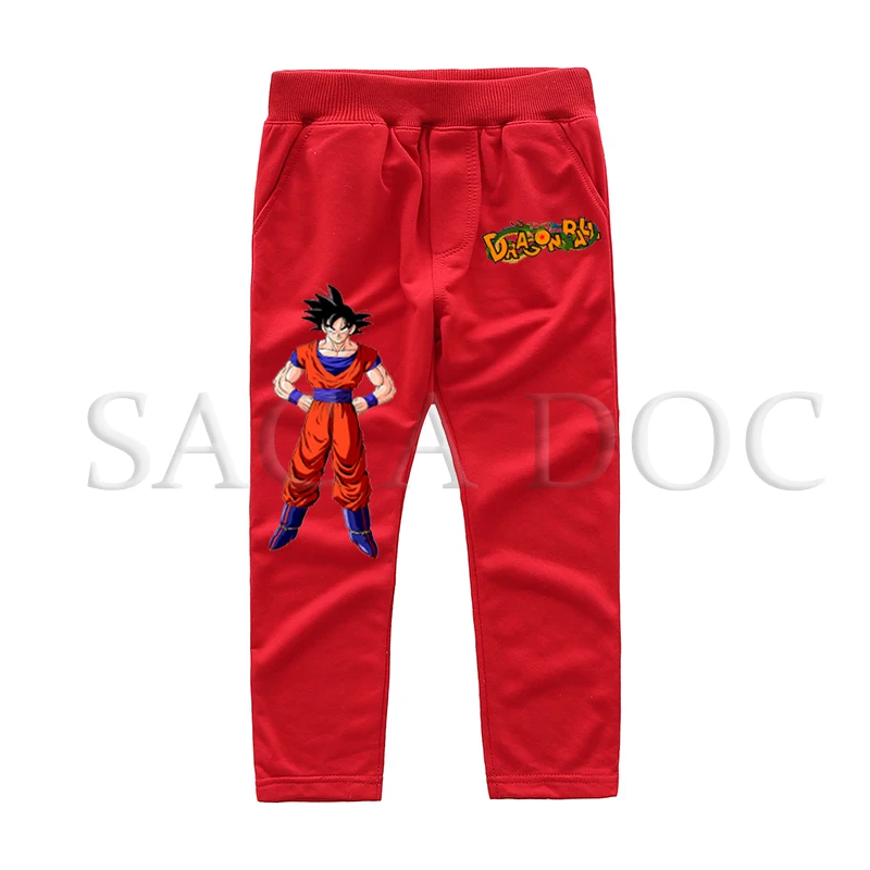 Dragon Ball Z длинные штаны зима девочки, мальчики, дети свободные прямые Повседневное Штаны детские штаны для мальчиков; на завязках впитывает пот и Штаны унисекс для подростков - Цвет: 8