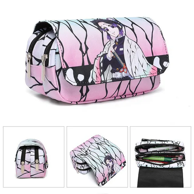 1Pcs Anime Demon Slayer Kimetsu No Yaiba Pencil Case Zipper Student Stationery Wallet Storage Bag School Season Gift style8