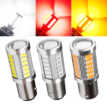 

1156 1157 BAY15D P21/5W Red White Yellow 33 SMD 5630 LED Car Rear Brake Lights Tail Lamps 3030 Auto Daytime Running Bulbs 1PCS