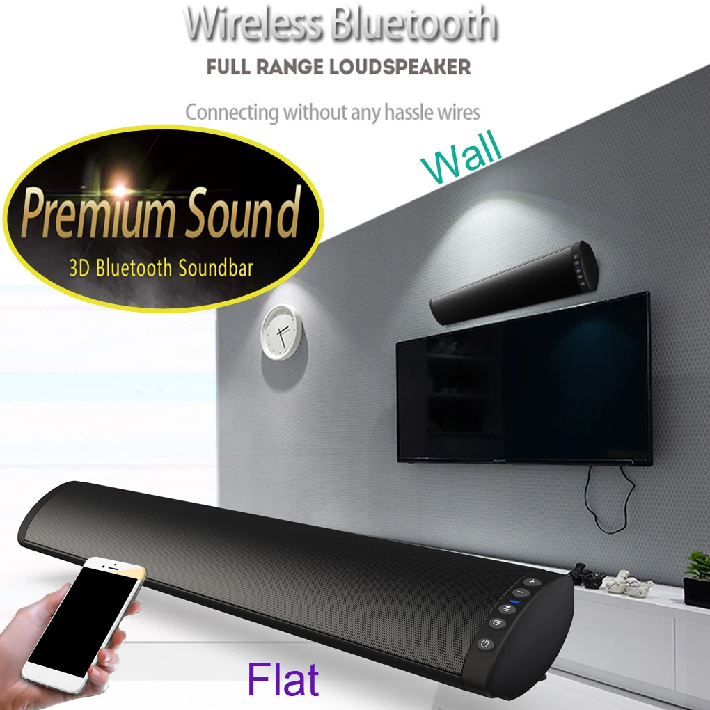 20W Bluetooth 5.0 TV Soundbar Wireless Speaker Stereo Home Theater 3D Surround USB Sound System Sound Bar for PC TV Speaker