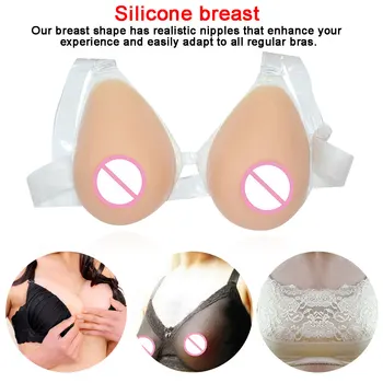 

Silicone Fake Breast Soft Pad Self Adhesive Teardrop-Shaped False Boobs Forms for Cosplay Mastectomy Patient