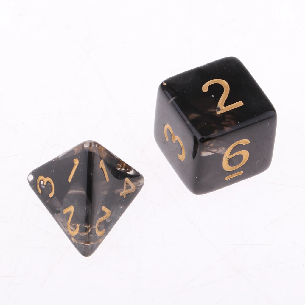 7Pcs Multi-Sided Dice for Dragons and Dungeon Board Game Play Gaming Cube