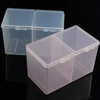 

Monja Nail Art Rectangle Translucent Plastic Storage Box Nail Dotting Drawing Brush Pen Polishing Sponge Buffer Container Case