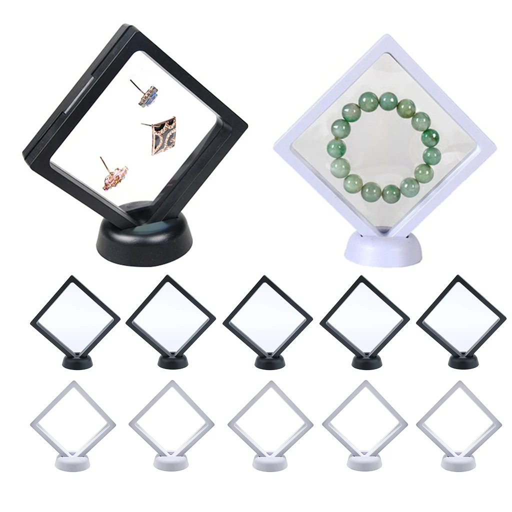10 Pcs 3D Floating Frame Display Holder Coin Display Stand for Challenge Coins Jewelry Antique Medal Bracelets Necklaces Earring