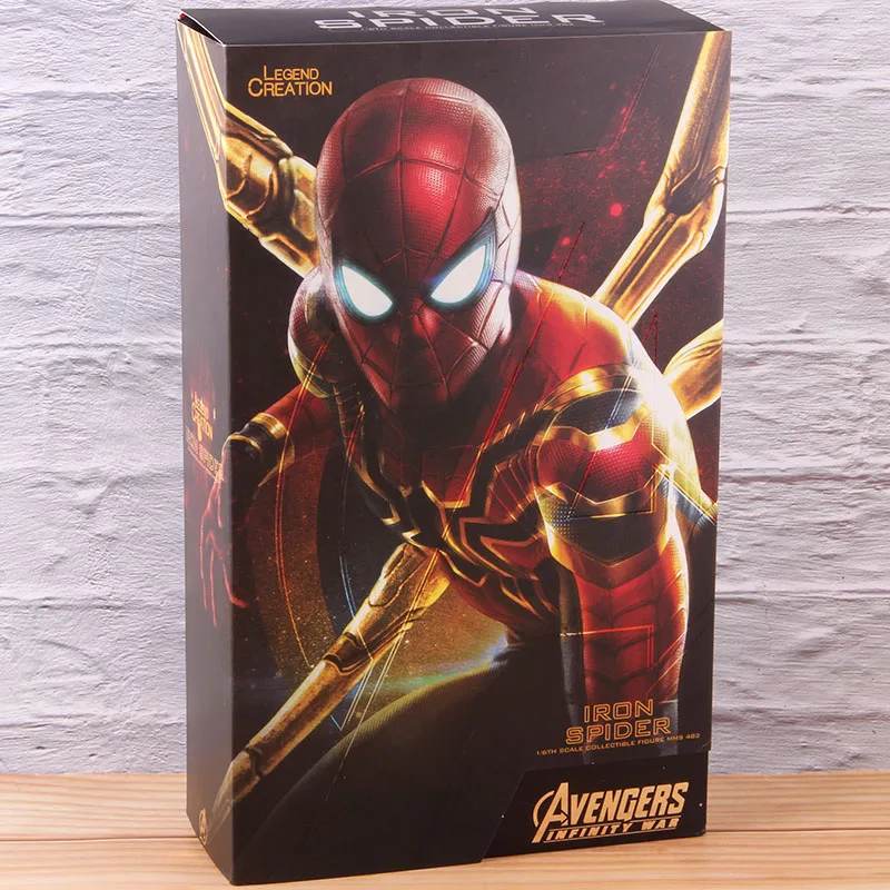 with colorful box Мстители Бесконечность войны Железный Паук Питер Паркер ПВХ Фигурки Человек-паук Коллекция Модель игрушка подарок для мальчиков - Цвет: with colorful box