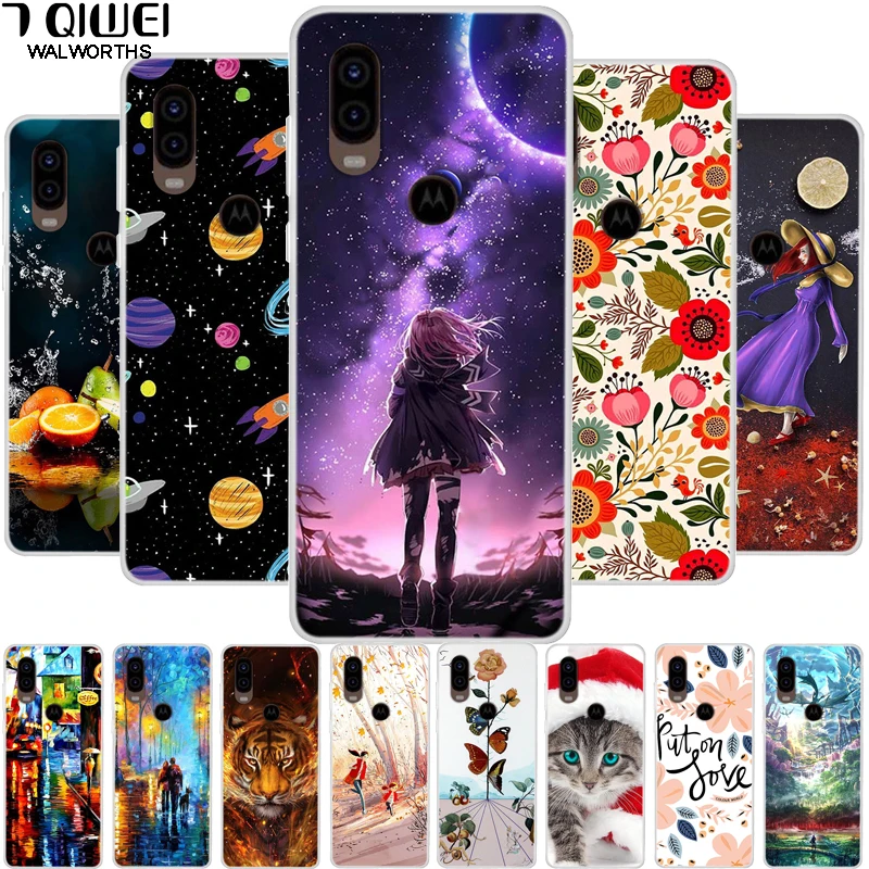 

For Moto One Vision Case Soft TPU Silicone Capa for Motorola One Vision Phone Cover Fashion For MOTO One Vision OneVision XT1970