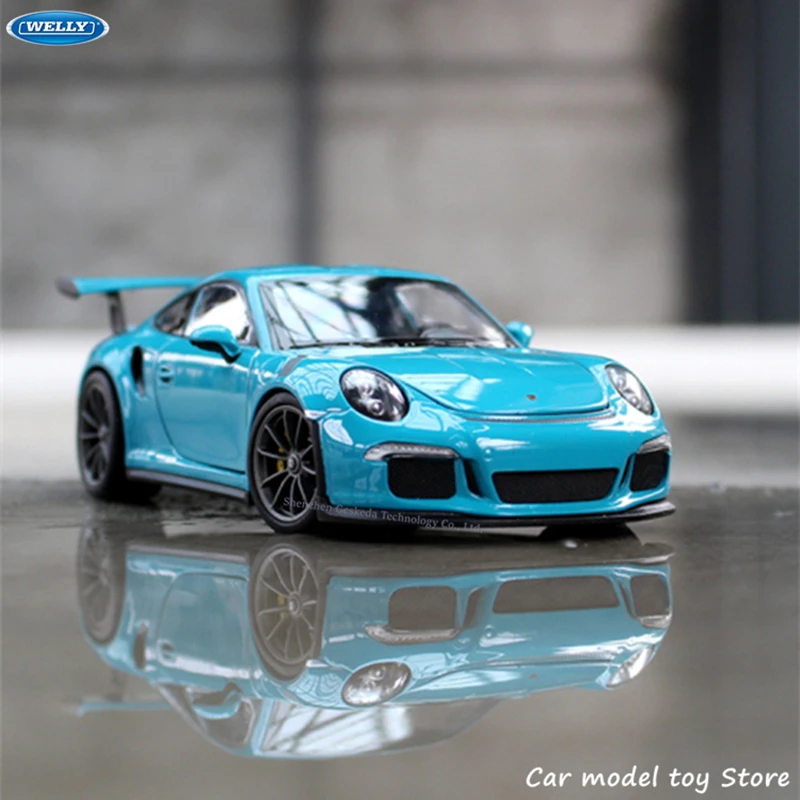 Модель спортивного автомобиля WELLY 1:24 Porsche 911GT3 RS модель из сплава поделки
