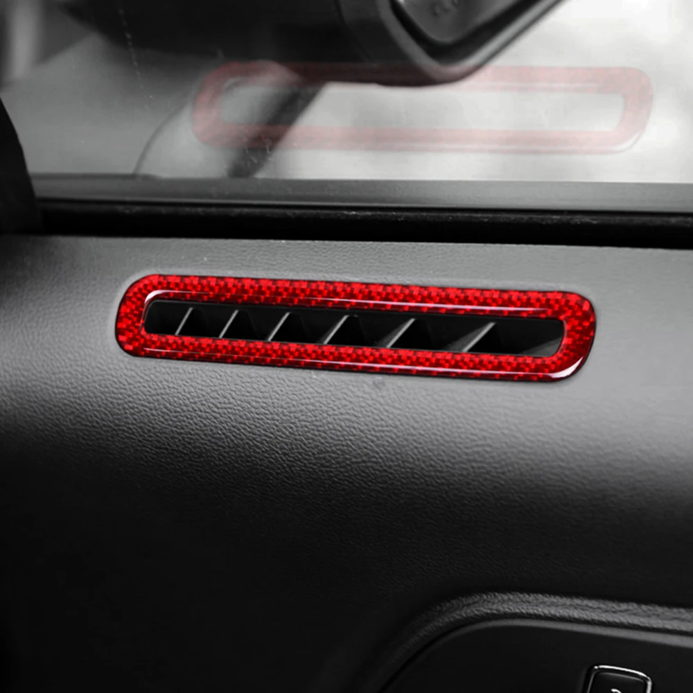 Углеродная наклейка для кондиционера на выходе для Ford Mustang автомобильный интерьерный стикер s