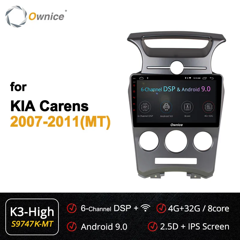 Ownice K3 K5 K6 Octa Core Android9.0 автомобильный DVD стерео радио gps плеер для Kia Carens 2007 2008 2009 2010 2011 4G DSP 360 панорама - Цвет: S9747-1 K3-High