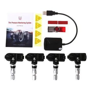

USB Android TPMS tire pressure monitor/navigation tire pressure monitoring alarm system/wireless transmission 4 internal Sensors