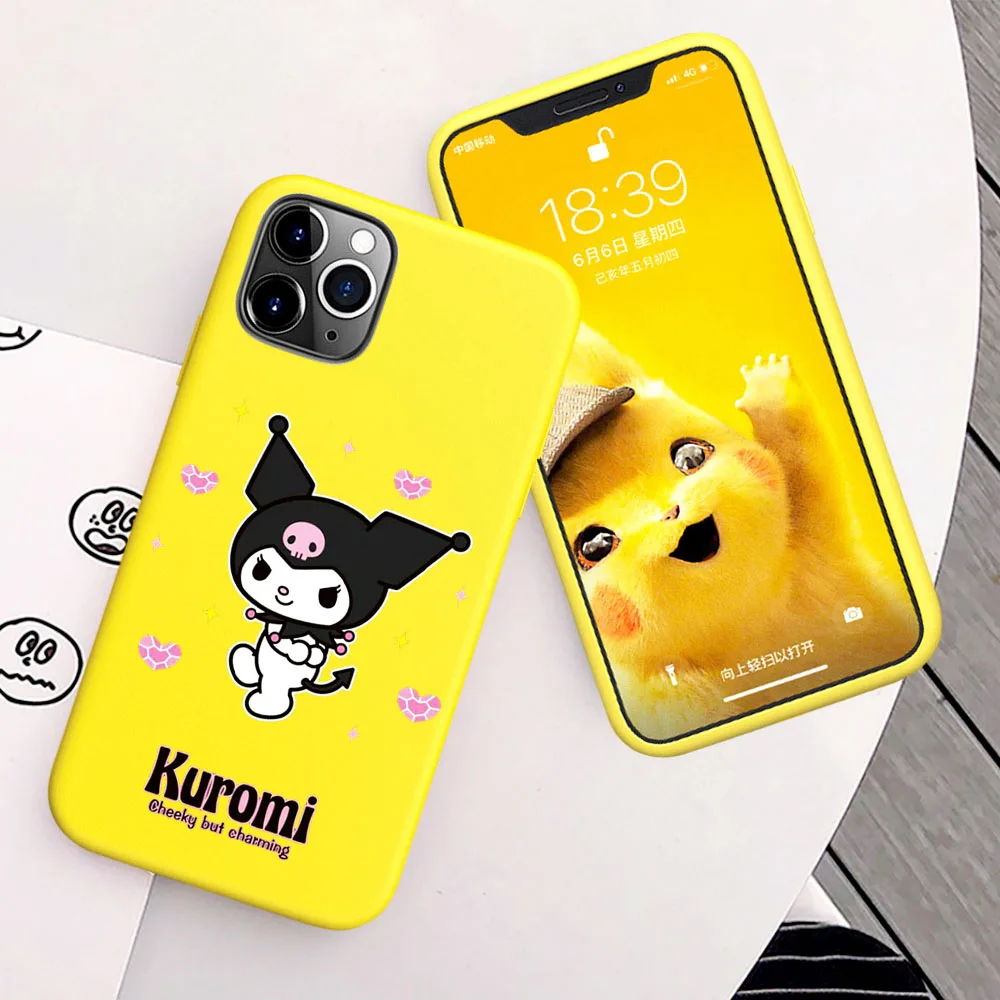 

Cartoon Lovely Kuromi yellow Soft Phone case For iPhone 8 7 6 6S Plus XR 10 11 Pro max X XS Max 5 5S SE Coque Fundas Capa