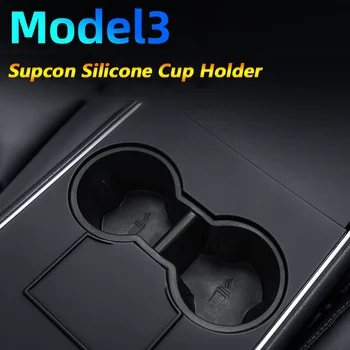 

Supcon Storage Silicone Cup Holder for Tesla Model 3 Car Cup Holder Limiter Water Cup Slot Slip Limit Clip