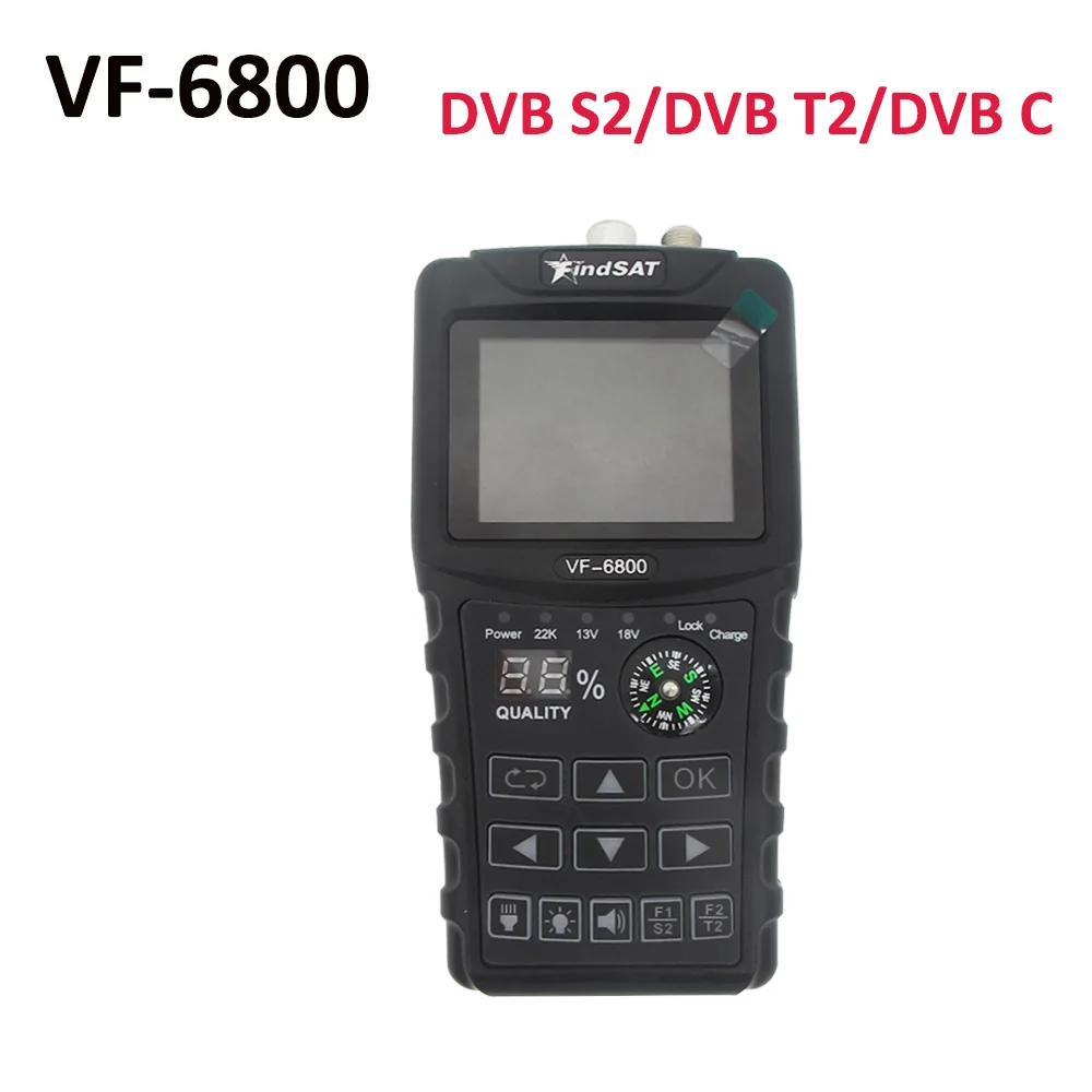 

Satellite Finder Meter VF-6800 2.4"Color LCD Screen Dvb-t2/DVB S2/DVB C Combo Sat Finder Dvb t2 Receiver Satellite Satfinder