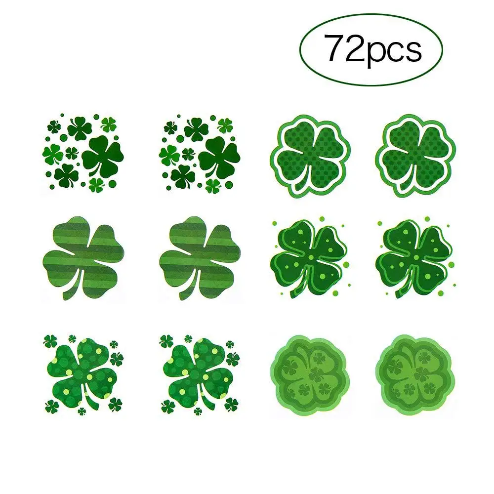 45 Labels Tags Seals Party Favor Shamrock Ireland Clover LUCKY MAIL STICKERS 