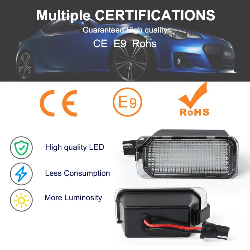 2 шт. 6000K белый 18 SMD светодиодный светильник номерного знака в сборе для Ford C Max Transit