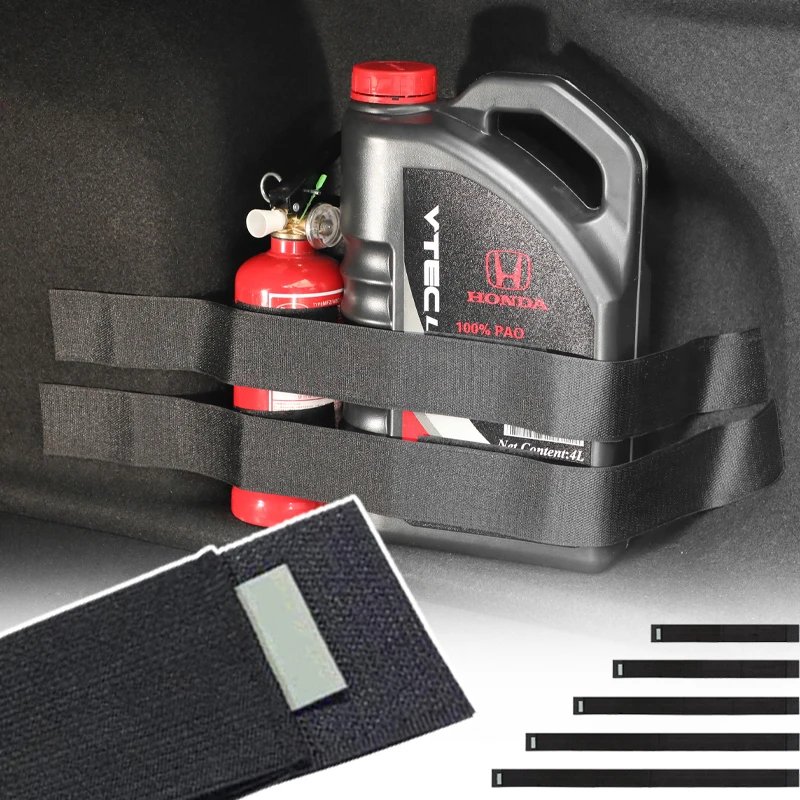 Universal Car Trunk Organizer Elastic Fixing Belt Storage Bag Tapes Fire Extinguisher Fixing Belt Auto Interior Accessories