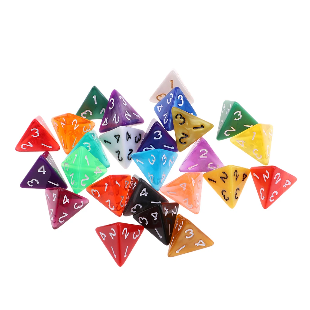 25x Plastic D4 Dices for Dungeons &Dragons D&D TRPG Adults Pub Bar Fun 25x Plastic D4 Dices for Dungeons &Dragons D&D TRPG Adults Pub Bar Fun
