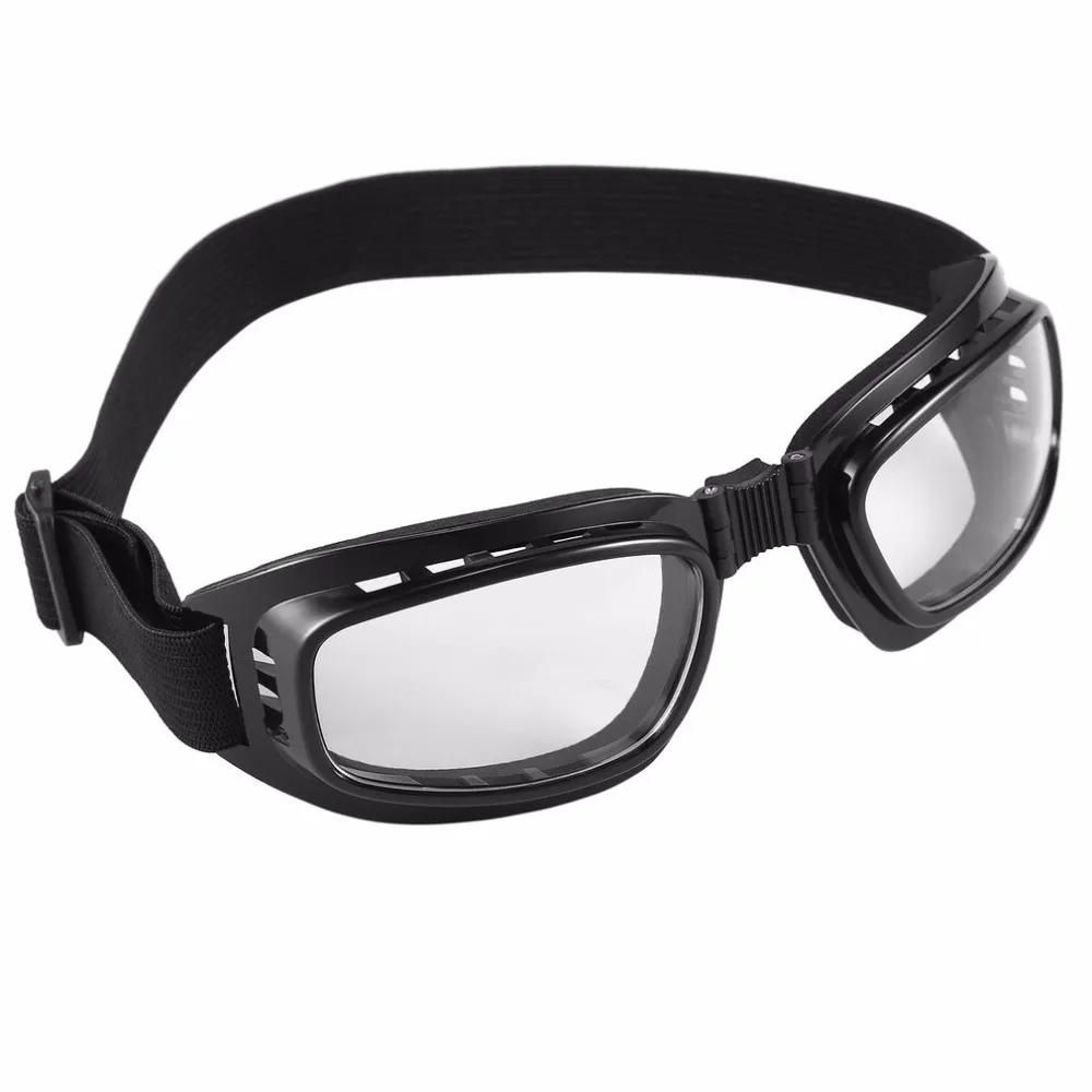 Folding Vintage Motorcycle Glasses Windproof Dustproof Ski Goggles Off Road Racing Eyewear Glasses Adjustable Elastic Band New