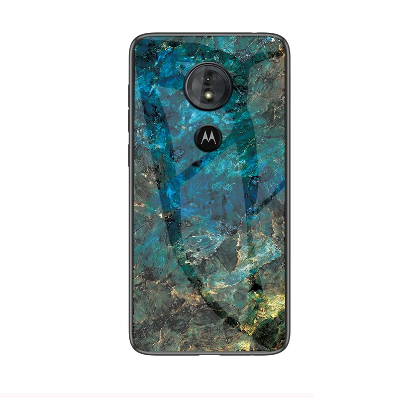 Emerald color Для Motorola Moto G6 XT1925 G5S Plus чехол с мраморным глянцевым закаленным стеклом противоударный жесткий чехол для телефона для Motorola Moto G6Play чехол - Цвет: Emerald color