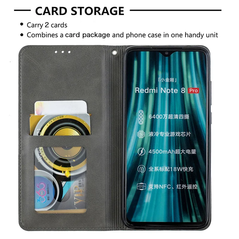 Xiaomi Redmi Note 8 Pro Case Magnetic Leather Slim Case na for Xiomi Redmi Note 8 Note8 Pro 8Pro Flip Stand Business Phone Cover