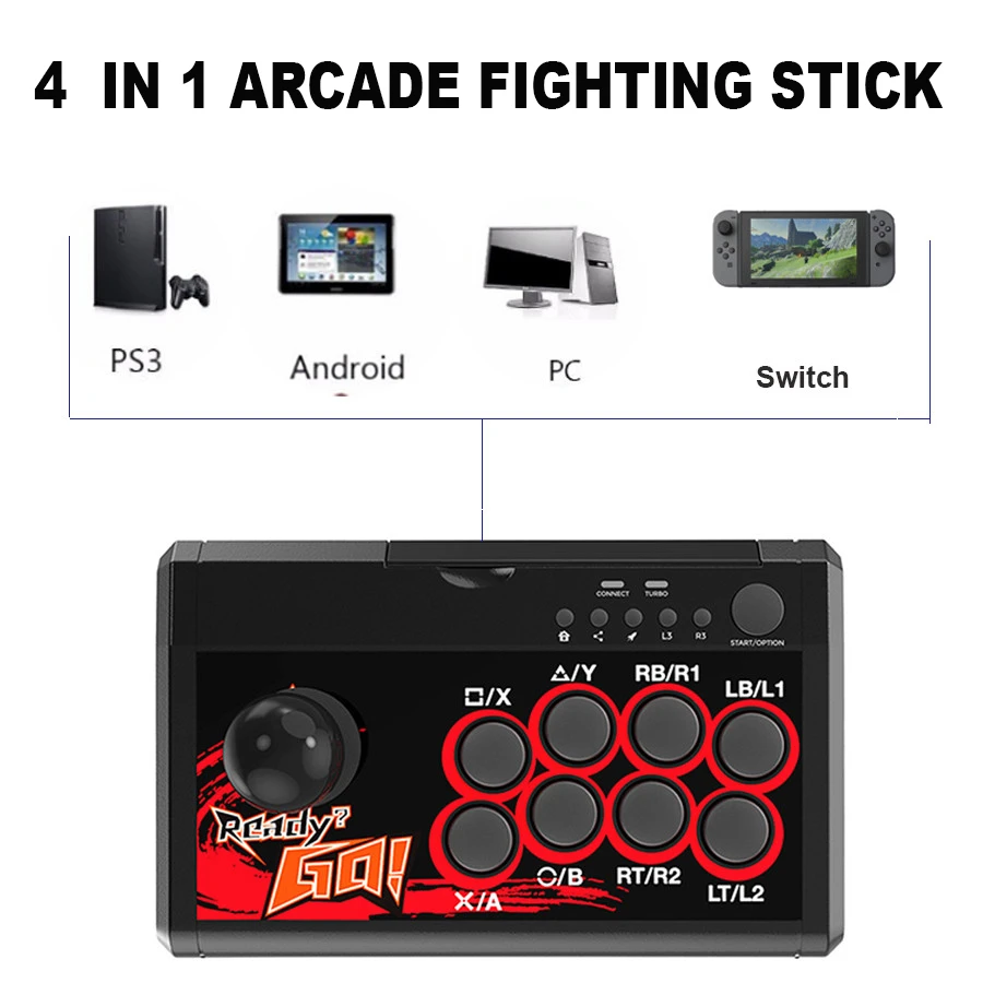 4 IN 1 Arcade Fighting Stick USB Wired Gaming Joystick Gamepad Controller  Für SCHALTER/PSS3/PC/Android telefon/Android Tablet|Steuerknüppel| -  AliExpress