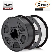 SUNLU PLA Plus Filament 1.75mm 3D Printer 3D Pens 2KG PLA+ Filament +- 0.02 mm 1KG PLA Black+1KG PLA White