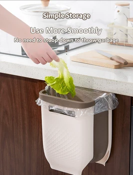 

Kitchen Folding Trash Can Foldable Garbage Can Wall Trash Can For Bathroom Garbage Storage Bin Bathroom Dustbin