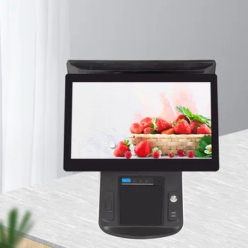 

Touch Screen Pos Machine with Printer 15.6inch all in one pos terminal with inbuilt printer 58mm/80mm pos monitor desk Display