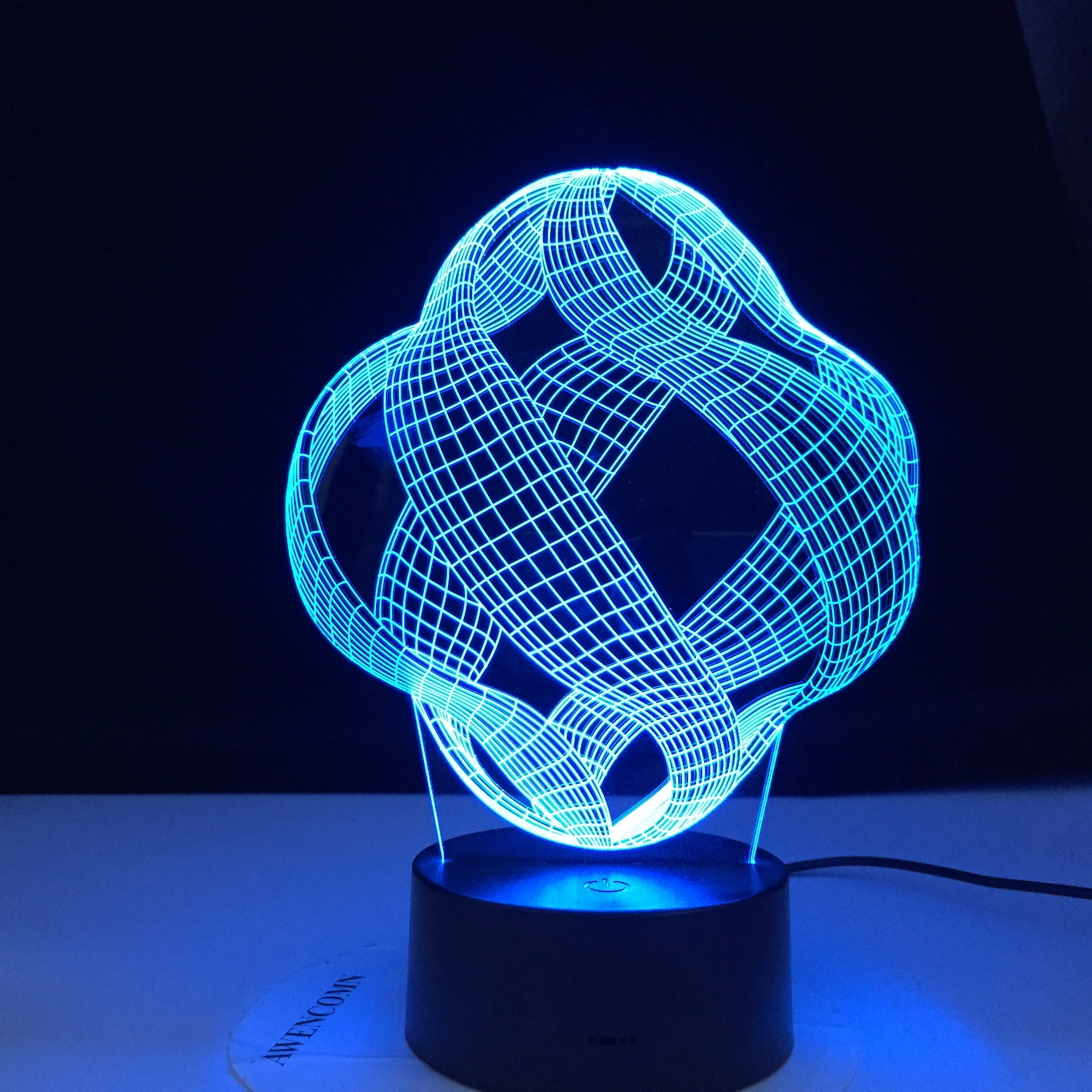 Абстрактная 3D лампа светодиодная 7 цветов украшение для зрения сенсорная