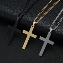 Крест ожерелья и кулоны из нержавеющей стали для мужчин золотой