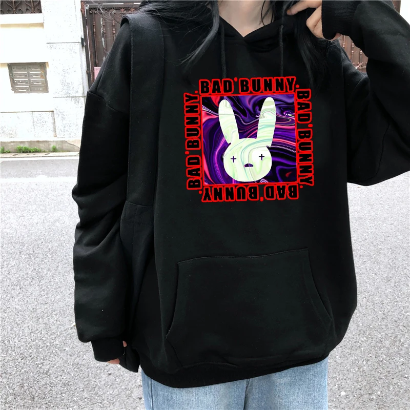 

Fun Bad Rabbit graphic print Hoodie for women 2020 Winter 2020 new fashion Harajuku cartoon sweatshirt plus size hoodies Tops