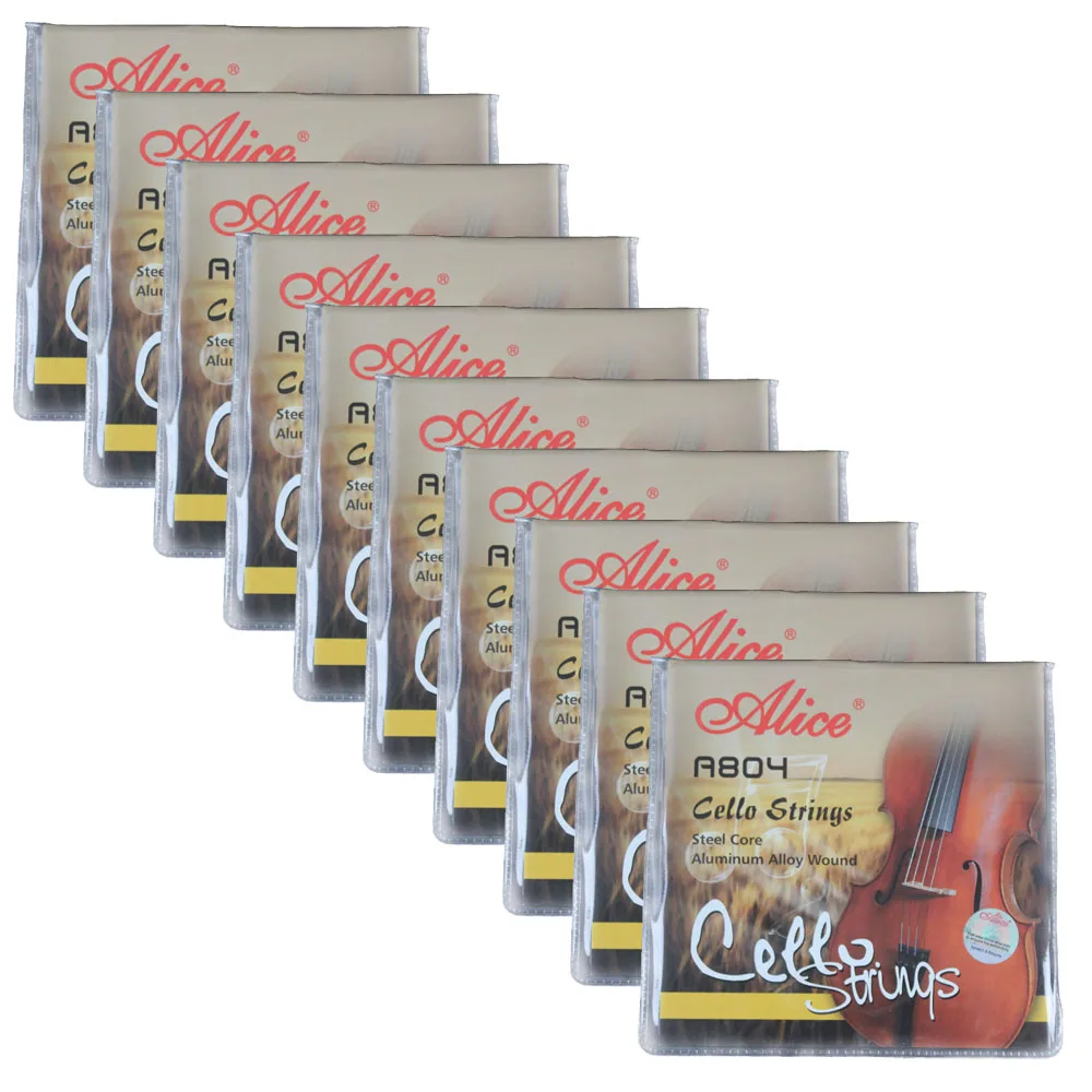 10 Sets Alice Cello Strings ADGC Steel Core Aluminum Alloy Wound 4/4 1/