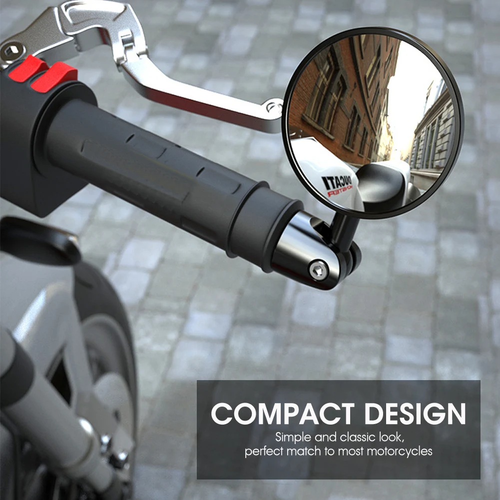 Motorcycle rear view mirrors Round 7/8" Handle bar end Foldable 2pcs/Pair For Cafe Racer New Universal CAR for motorcycle mirror motorcycle mirrors