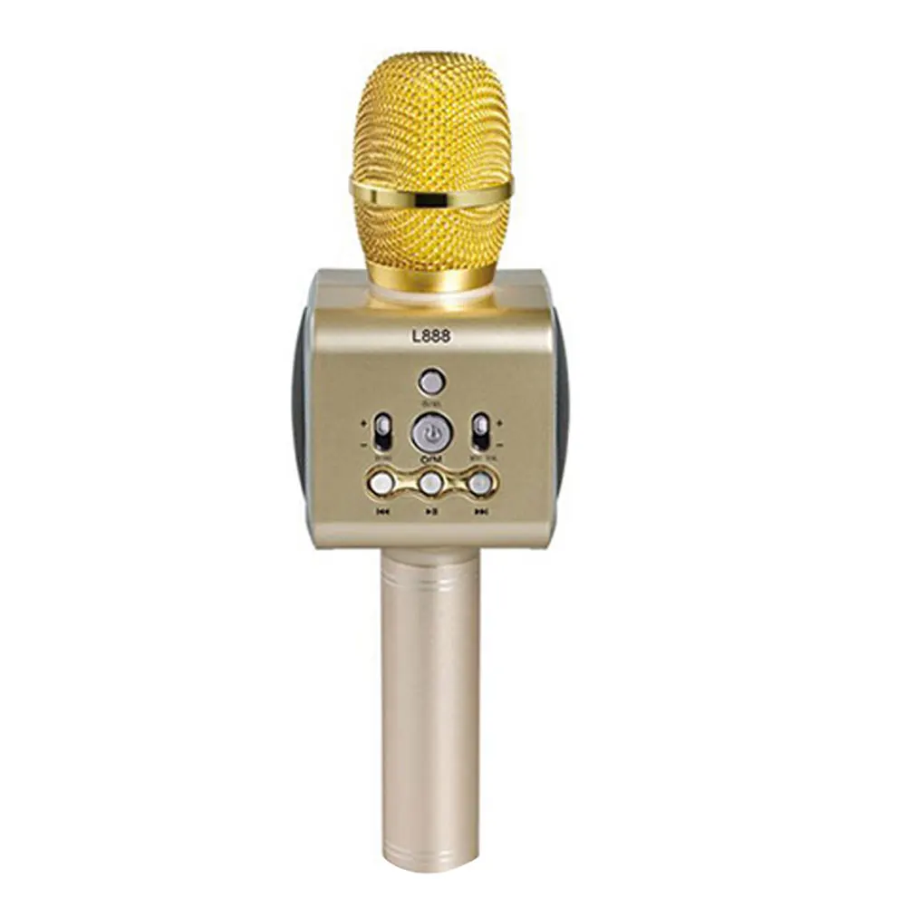 L888 Colorful LED Wireless Bluetooth Karaoke KTV Party Music Singing Microphone