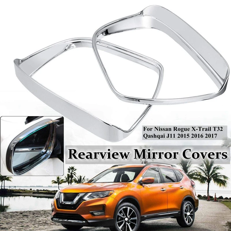 Для Nissan Rogue X-Trail T32 Qashqai J11- Автомобильное зеркало заднего вида дождь брови Зеркало Декоративные рамы авто аксессуары