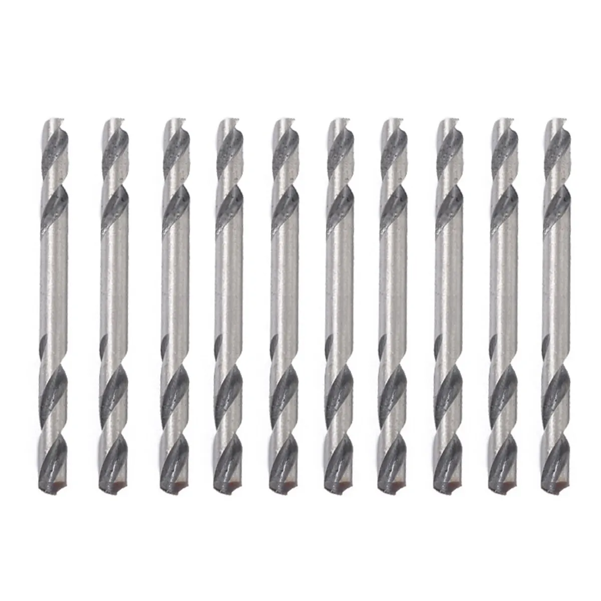 10pcs 3.2mm Dia. Hss Double Ended Spiral Drill Bits Twist Drill Tools