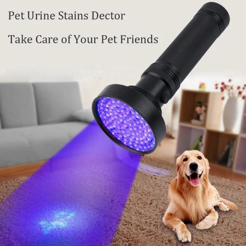 

UV Flashlight Ultraviolet 100 Led Flashlight Checking Torch Light Lamp Detector for Dog Urine Pet Stains and Bed Bug
