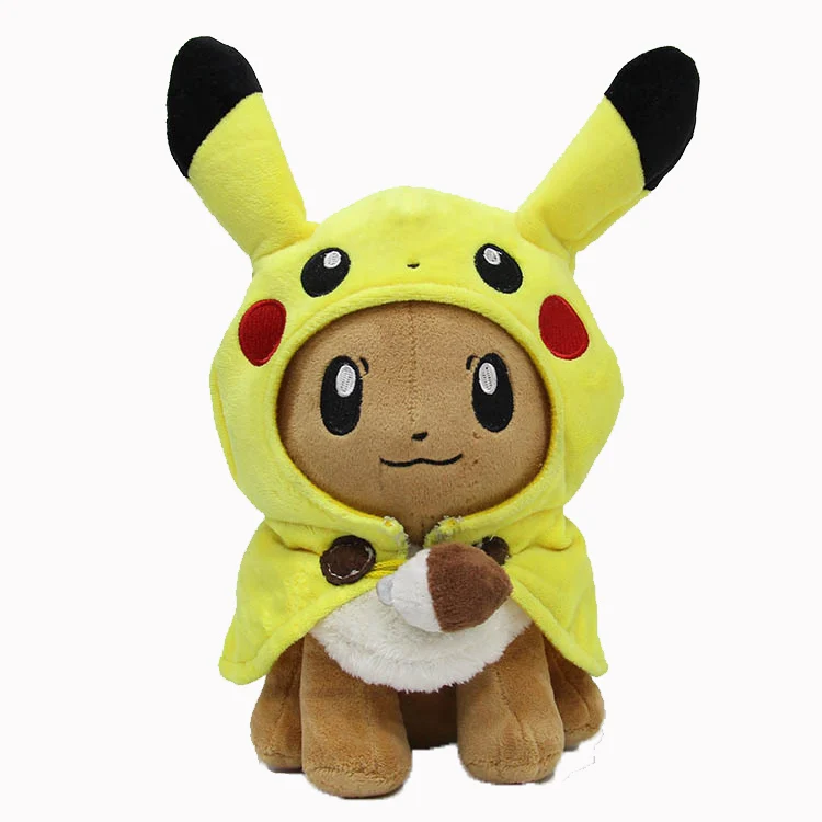 Cosplay Eevee 30 см Пикачу Косплей Eevee плюшевые игрушки Животные Кукла чучела аниме с одеждой праздник день рождения Карманный подарок для детей - Цвет: Cosplay Eevee