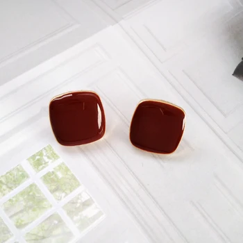 

Fashion Temperament Joker Red Heart Earrings for Women Cute/romantic Contracted Geometry Square Stud Earrings Jewelry Gifts